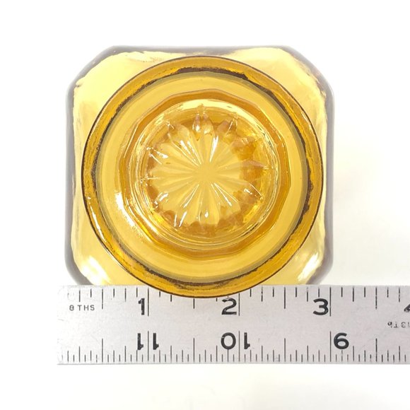 Vintage Westmoreland Sunburst Amber Glass Lidded Jar Container w/ Lid 5 in - Picture 8 of 9